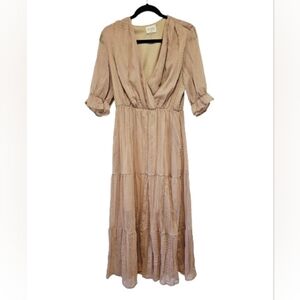 Bella Ella Boutique Elegant Tan Women's Maxi Dress Size Medium Worn Once